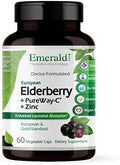 EMERALD LABS Elderberry Plus - Apoyo Digestivo e Inmunológico con Extracto de Saúco Europeo, Vitamina C PureWay-C y Zinc Quelado Albion - Vegano y - imagen 1
