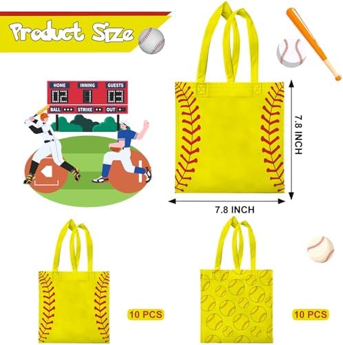 Bolsa de Regalo de Softbol Ertyjikg 20 Pzs, Reutilizable y de No Tejido para Fiestas de Cumpleaños con Tema Deportivo - imagen 2