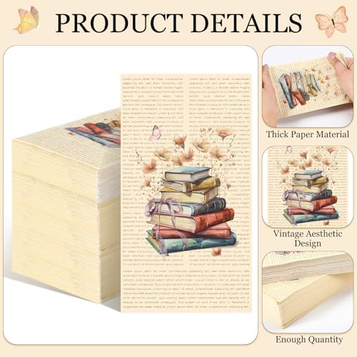 Pajean 100 Pzs Servilletas Vintage para Club de Lectura, Decoración de Fiesta con Tema de Libros, Servilletas de Flores Silvestres para Bodas y - imagen 3