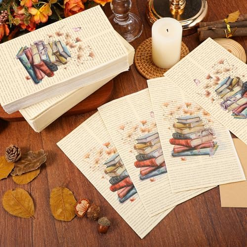 Pajean 100 Pzs Servilletas Vintage para Club de Lectura, Decoración de Fiesta con Tema de Libros, Servilletas de Flores Silvestres para Bodas y - imagen 4