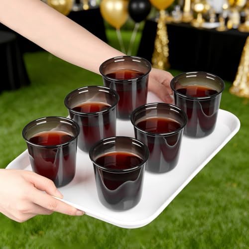 Vasos de Plástico Negro Jycnolm, 50 Pzs, 12 Oz, Copas de Vino Desechables Sin Tallo para Fiestas, Reuniones y Cumpleaños - imagen 7