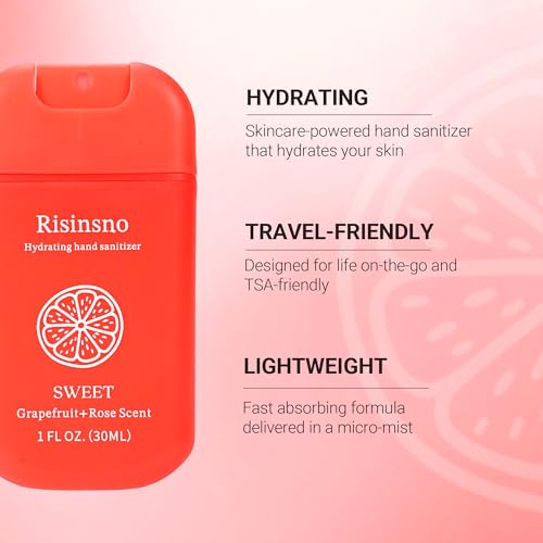 Spray Desinfectante Hidratante para Manos Risinsno, Pack de 3 Viaje, Aroma Refrescante, Tamaño Portátil y Recargable - imagen 7