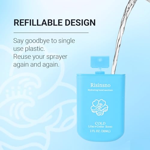 Spray Desinfectante Hidratante para Manos Risinsno, Pack de 3 Viaje, Aroma Refrescante, Tamaño Portátil y Recargable - imagen 8
