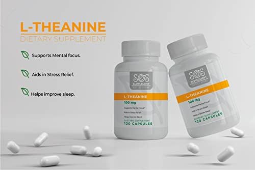 SOS L-Theanine, Suplemento para el Enfoque y Soporte Cerebral, 100mg, 120 Cápsulas - imagen 4
