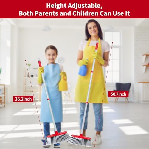 Escoba SDSM para Interior y Exterior, con Doble Cara y Mango Largo, Ideal para Casa, Patio, Garage, Oficina y Mascotas, 51 Pulgadas - imagen 4