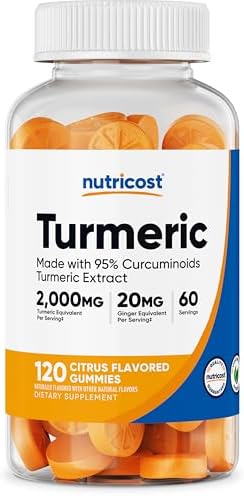 Gomitas de Cúrcuma Nutricost 2,000mg por Porción (120 Gomitas) - 60 Porciones - imagen 1