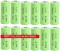 Paquete de 12 Baterías Recargables Ni-Mh 2/3AA 1.2V 400mAh con Punta de Botón para Luces Solares de Jardín, Afeitadoras Electrónicas y Cepillos de - imagen 1
