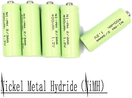 Paquete de 12 Baterías Recargables Ni-Mh 2/3AA 1.2V 400mAh con Punta de Botón para Luces Solares de Jardín, Afeitadoras Electrónicas y Cepillos de - imagen 6