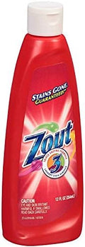 Removedor de Manchas Zout para Ropa, Fórmula Triple Enzimática para Sangre, Salsa de Jitomate y Grasas, Hecho en EE. UU., Botella de 12 Onzas - imagen 1