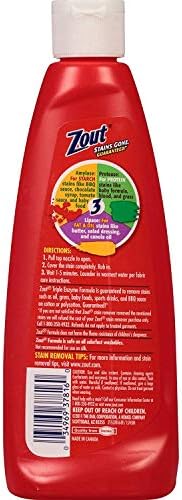 Removedor de Manchas Zout para Ropa, Fórmula Triple Enzimática para Sangre, Salsa de Jitomate y Grasas, Hecho en EE. UU., Botella de 12 Onzas - imagen 2