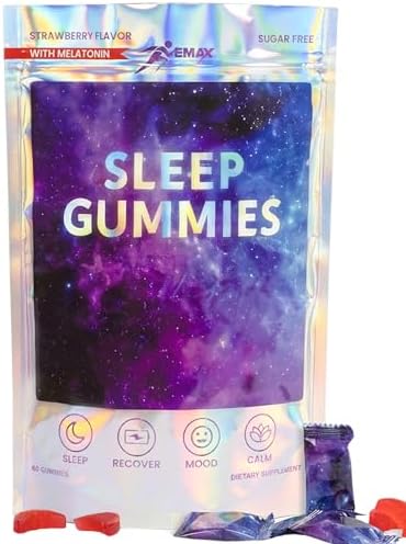 Gomitas para Dormir Vemax para Adultos con Melatonina 10mg, L-Theanina, Magnesio, Lavanda, Toronjil y Ashwagandha, Sin Drogas, 60 Gomas Sabor Fresa, - imagen 1