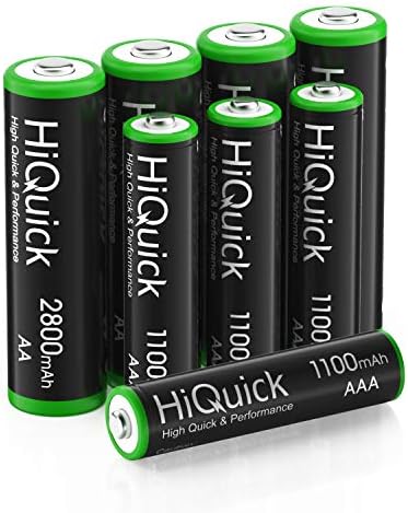 Combo de Baterías Recargables HiQuick AA y AAA - 4 Baterías AA de 2800mAh y 4 Baterías AAA de 1100mAh, Batería Ni-Mh 1.2V - imagen 1
