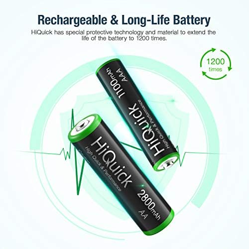Combo de Baterías Recargables HiQuick AA y AAA - 4 Baterías AA de 2800mAh y 4 Baterías AAA de 1100mAh, Batería Ni-Mh 1.2V - imagen 3