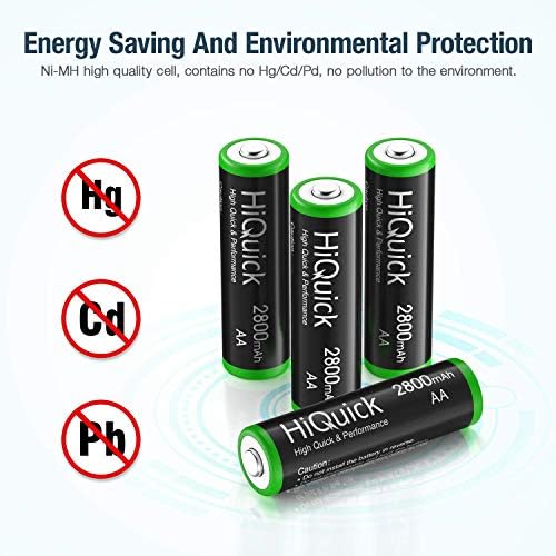 Combo de Baterías Recargables HiQuick AA y AAA - 4 Baterías AA de 2800mAh y 4 Baterías AAA de 1100mAh, Batería Ni-Mh 1.2V - imagen 4
