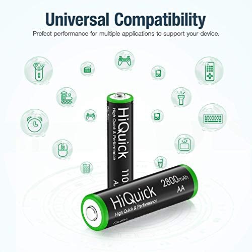 Combo de Baterías Recargables HiQuick AA y AAA - 4 Baterías AA de 2800mAh y 4 Baterías AAA de 1100mAh, Batería Ni-Mh 1.2V - imagen 5