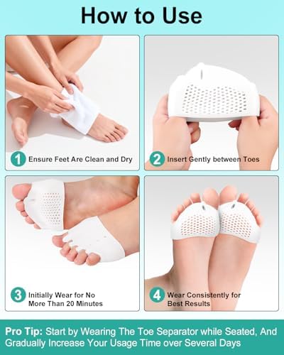 Separadores de Dedos de Silicón para Mujeres y Hombres, Correctores de Juanetes y Martillo, Alivio del Dolor en los Pies, 2 Pares - imagen 6