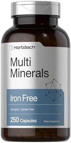 Suplemento de Múltiples Minerales Horbäach | 250 Cápsulas | Sin Hierro | Complejo Mineral Diario para Hombres y Mujeres | Sin OGM y Sin Gluten - imagen 1