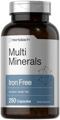 Suplemento de Múltiples Minerales Horbäach | 250 Cápsulas | Sin Hierro | Complejo Mineral Diario para Hombres y Mujeres | Sin OGM y Sin Gluten - imagen 1