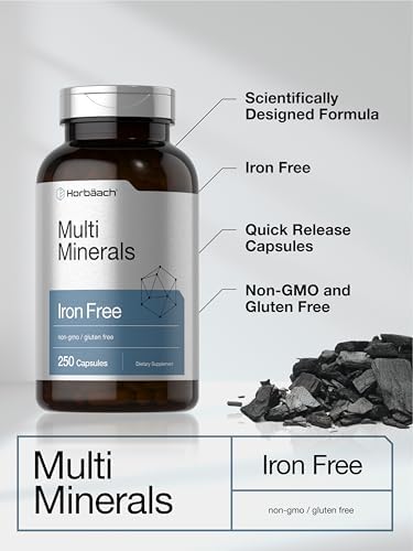 Suplemento de Múltiples Minerales Horbäach | 250 Cápsulas | Sin Hierro | Complejo Mineral Diario para Hombres y Mujeres | Sin OGM y Sin Gluten - imagen 4