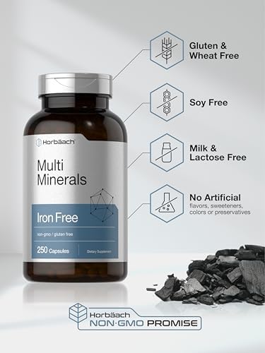 Suplemento de Múltiples Minerales Horbäach | 250 Cápsulas | Sin Hierro | Complejo Mineral Diario para Hombres y Mujeres | Sin OGM y Sin Gluten - imagen 5