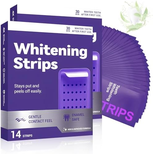 Tiras Blanqueadoras de Dientes Moradas – Tiras Suaves para Blanqueo Diario, Portátiles para Reducir Manchas y Brillo Natural en Casa o Fuera (28 - imagen 1