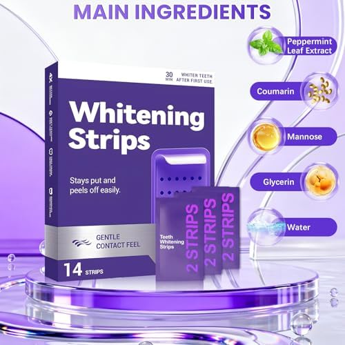 Tiras Blanqueadoras de Dientes Moradas – Tiras Suaves para Blanqueo Diario, Portátiles para Reducir Manchas y Brillo Natural en Casa o Fuera (28 - imagen 4