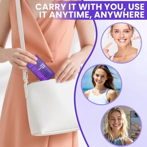 Tiras Blanqueadoras de Dientes Moradas – Tiras Suaves para Blanqueo Diario, Portátiles para Reducir Manchas y Brillo Natural en Casa o Fuera (28 - imagen 7