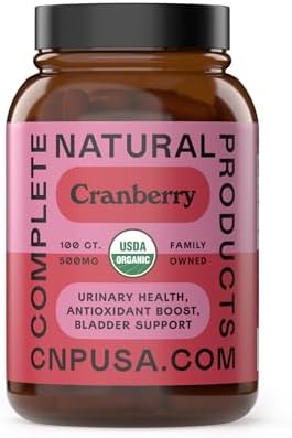 Cápsulas Orgánicas de Arándano 500mg de Complete Natural Products - Suplementos para Mujeres, Polvo Vegetal para Apoyo del Tracto Urinario y la - imagen 1