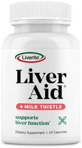 LIVERITE Suplemento para el Hígado con Cardo Mariano 60 Cápsulas, Apoyo Hepático con Aminoácidos, Colina, Vitamina B12 – Función Hepática Saludable, - imagen 1
