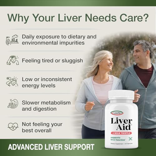 LIVERITE Suplemento para el Hígado con Cardo Mariano 60 Cápsulas, Apoyo Hepático con Aminoácidos, Colina, Vitamina B12 – Función Hepática Saludable, - imagen 5