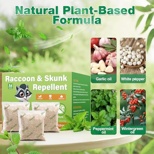 Paquete de 16 Bolsitas Repelentes de Zorrillos, Aceite Esencial de Menta Natural, Seguro para Mascotas y Familia, Listo para Usar en Jardín, Patio y - imagen 2