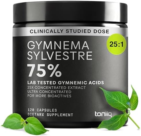Toniiq Gymnema Sylvestre – Extracto Ultra Potente 25:1 Estandarizado al 75% de Ácidos Gimnémicos – 500mg Dosis Clínica – 120 Cápsulas Veganas Triple - imagen 1