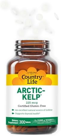 Country Life Arctic-Kelp – Suplemento Natural de Yodo para Tiroides e Inmunidad – Vegano, Sin Gluten, 225 mcg – Ideal para Salud de Tiroides, - imagen 2