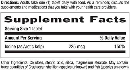 Country Life Arctic-Kelp – Suplemento Natural de Yodo para Tiroides e Inmunidad – Vegano, Sin Gluten, 225 mcg – Ideal para Salud de Tiroides, - imagen 5