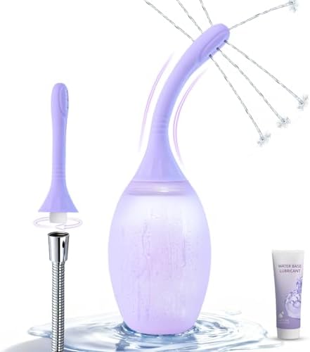 Bulbo Enema para Limpieza Anal - Kit de Enema con Nozzles de Silicona Flexible, Ducha Antirretorno y Lubricante, Cuidado Femenino y Masculino - imagen 1