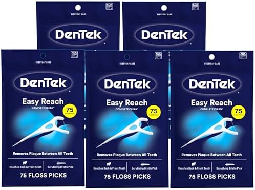 DenTek Complete Clean | Palillos de Hilo Dental Angulados de Fácil Alcance | Sin Quiebre ni Desgarro | Diseñados para Molares Difíciles de Alcanzar | - imagen 1