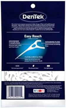 DenTek Complete Clean | Palillos de Hilo Dental Angulados de Fácil Alcance | Sin Quiebre ni Desgarro | Diseñados para Molares Difíciles de Alcanzar | - imagen 3