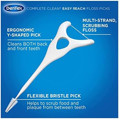 DenTek Complete Clean | Palillos de Hilo Dental Angulados de Fácil Alcance | Sin Quiebre ni Desgarro | Diseñados para Molares Difíciles de Alcanzar | - imagen 7