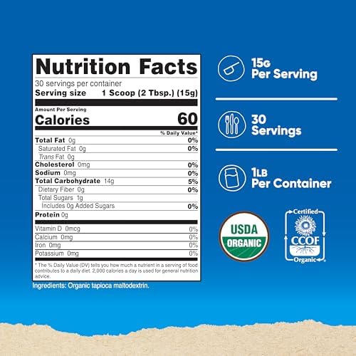 Nutricost Maltodextrina Orgánica en Polvo 1lb - Libre de Gluten, No Transgénico - imagen 2