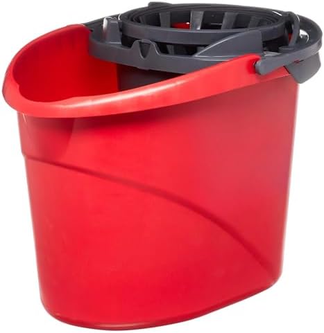 CNEIESD Cubeta de Trapeador Rápido y Sin Manos – 9.5 Litros con Escurridor Integrado, Rojo - imagen 1