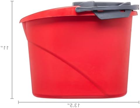 CNEIESD Cubeta de Trapeador Rápido y Sin Manos – 9.5 Litros con Escurridor Integrado, Rojo - imagen 4