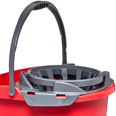 CNEIESD Cubeta de Trapeador Rápido y Sin Manos – 9.5 Litros con Escurridor Integrado, Rojo - imagen 6