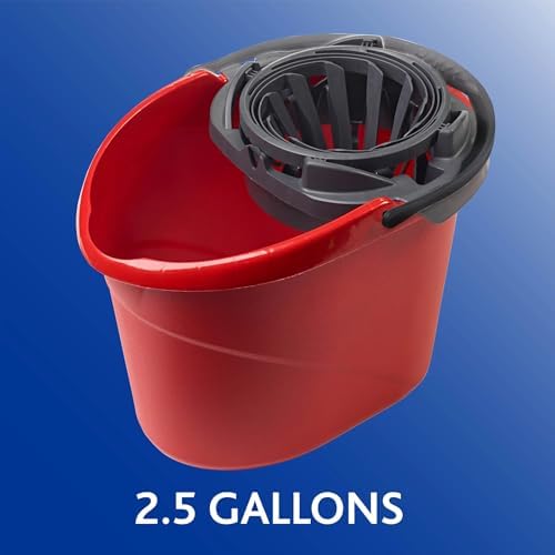 CNEIESD Cubeta de Trapeador Rápido y Sin Manos – 9.5 Litros con Escurridor Integrado, Rojo - imagen 7