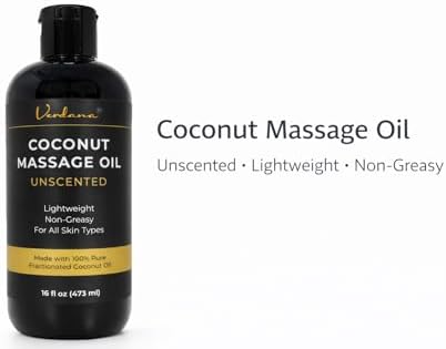 Aceite de Masaje de Coco Verdana – Sin Fragancia, Ligero y No Graso, Ideal para Terapias Profesionales y en Casa, 16 fl oz - imagen 2