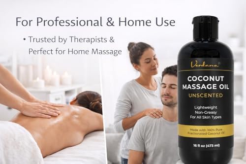 Aceite de Masaje de Coco Verdana – Sin Fragancia, Ligero y No Graso, Ideal para Terapias Profesionales y en Casa, 16 fl oz - imagen 5