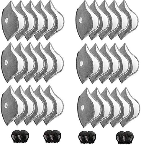 30 Piezas de Filtros de Carbón Activado para Máscaras de Ciclismo, Repuestos Antipolvo con 8 Válvulas de Respiración - imagen 1