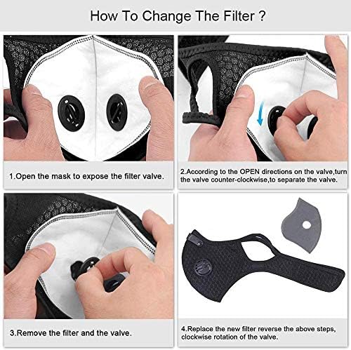 30 Piezas de Filtros de Carbón Activado para Máscaras de Ciclismo, Repuestos Antipolvo con 8 Válvulas de Respiración - imagen 5