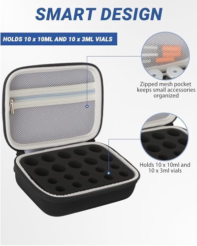Estuche Avomosk para 20 Frascos de 10ml y 3ml, Holder para Insulina y Agua BAC, Almacenamiento de Péptidos para Refrigerador y Viajes, Suministros - imagen 2