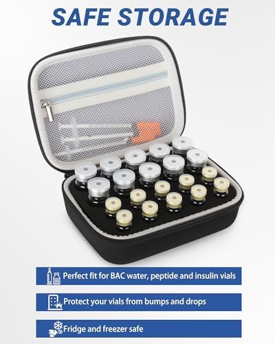 Estuche Avomosk para 20 Frascos de 10ml y 3ml, Holder para Insulina y Agua BAC, Almacenamiento de Péptidos para Refrigerador y Viajes, Suministros - imagen 6