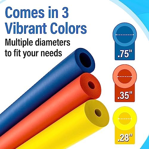 Tuberías Antideslizantes Impresa Foam Grip - Personalizables en Multi-Colores, Paquete de 6 Azul/Rojo/Amarillo para Mangos Adaptativos - Equipos y - imagen 5